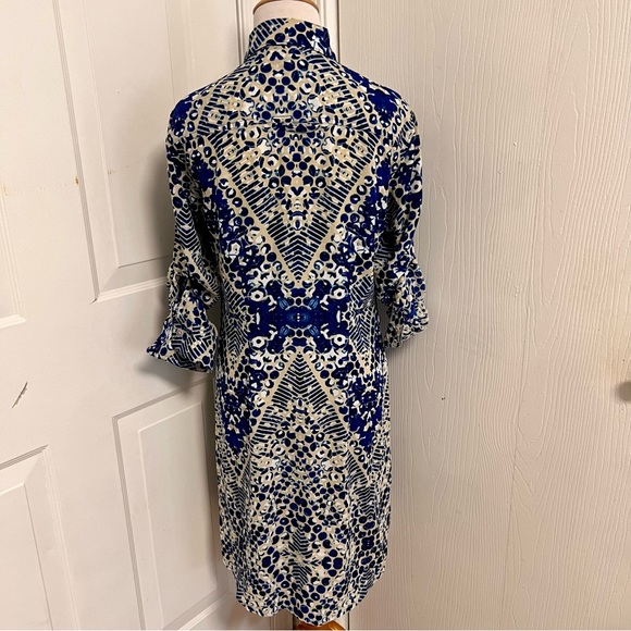 Cabi Blue Jewel Tunic Belted Button Down Dress A5 - Picture 5 of 7